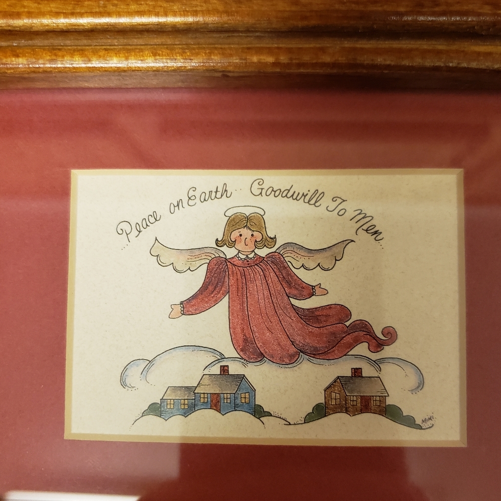 Jewelry Box w/Angel Blessing ☆ Wood ☆ Glass Top ☆ 6" x4" Hinged